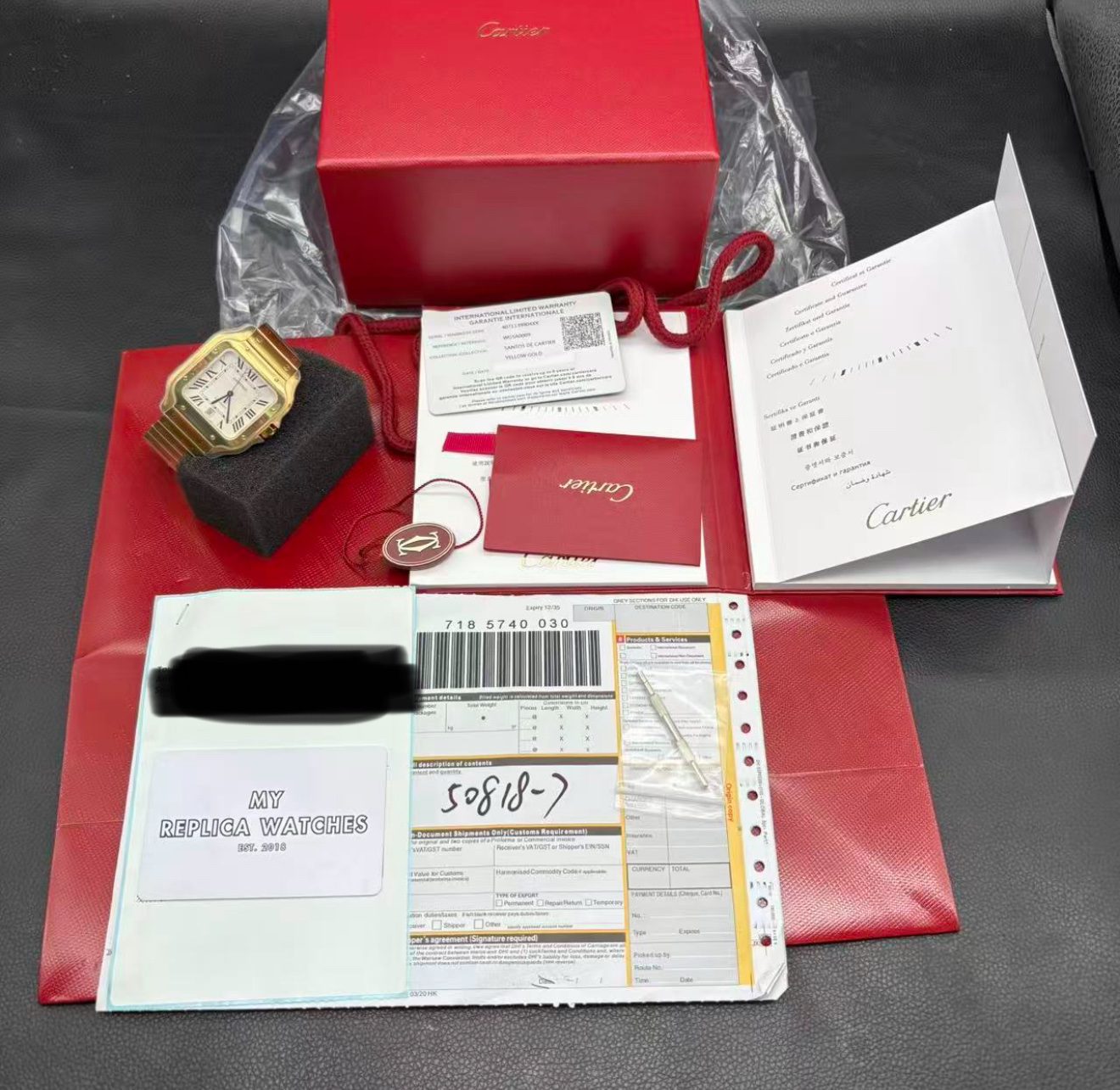 img_8526-2 Clone Replica Cartier Santos W2SA0009 Gold Watch