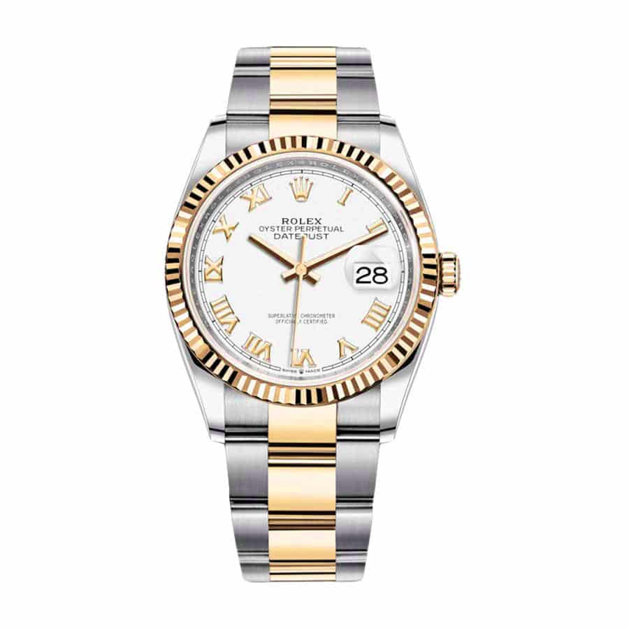 rolex-datejust-126231lc-steel-yellow-gold-automatic-white-dial-oyster-replica Rolex Datejust White Roman Replica - Image 1
