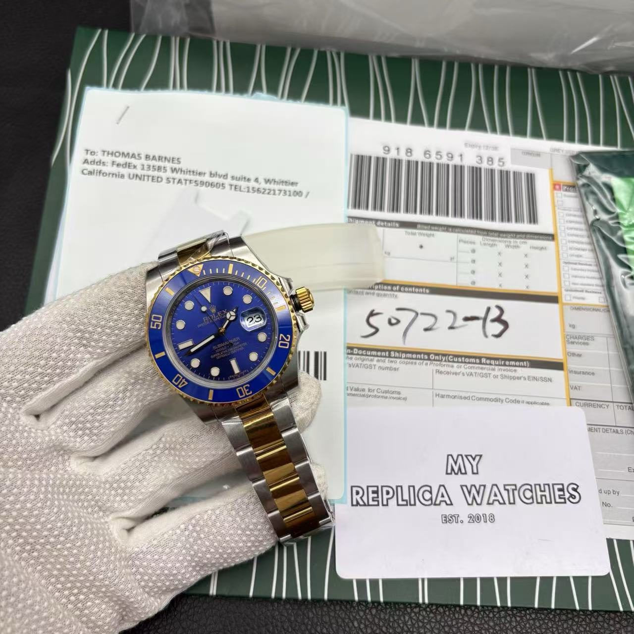 12afb91332e30f961ad4e02c4096b6d2 Replica Clone Rolex Submariner - Two tone Blue Dial - Image 3