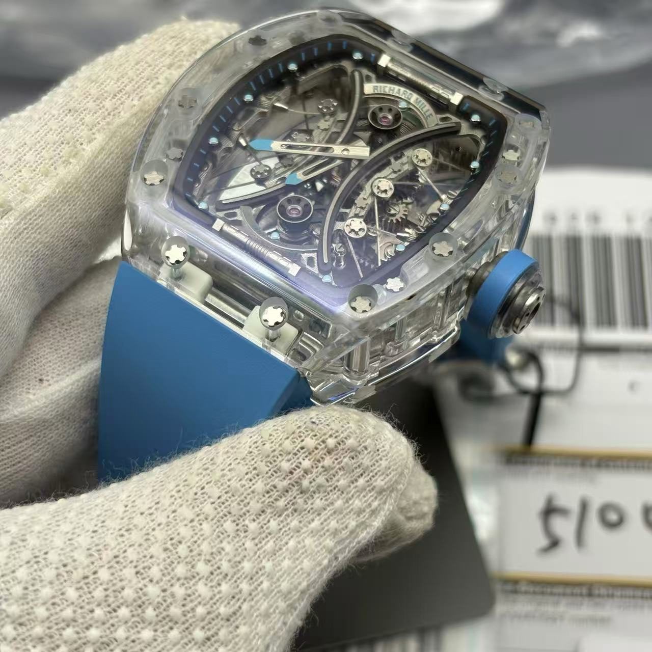 1cc9daeaa2683a7b2c36da80c349f01e Richard Mille Swiss Made Clone RM 53-02 Real Sapphire Edition - Image 6