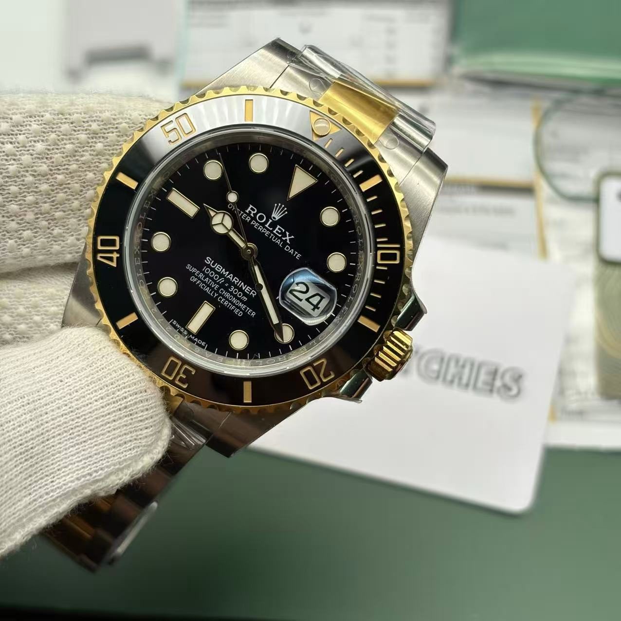 2c3c15754a11b2c8adef7e51c7cfa47e-2 Rolex Submariner Two Tone Black Dial Super Replica Copy - Image 5