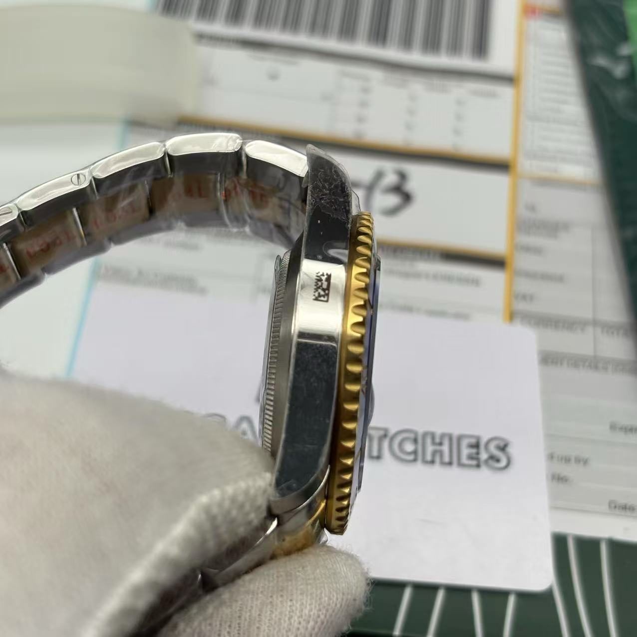 30e2a05289d2fac284ae0774b7d749b9 Replica Clone Rolex Submariner - Two tone Blue Dial - Image 9