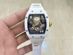Replica Richard Mille RM 88 Smiley Swiss Automatic Tourbillon White Rubber Strap