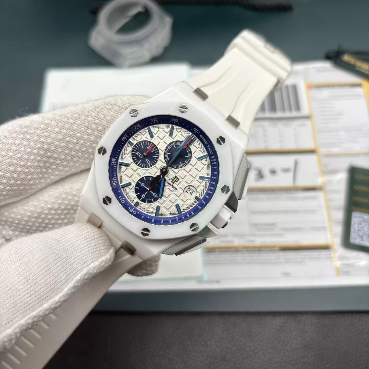 4619ea699174dea49aee722157a11c86 Replica Audemars Piguet Royal Oak Offshore 26402CB.OO.A010CA.01 - Image 5