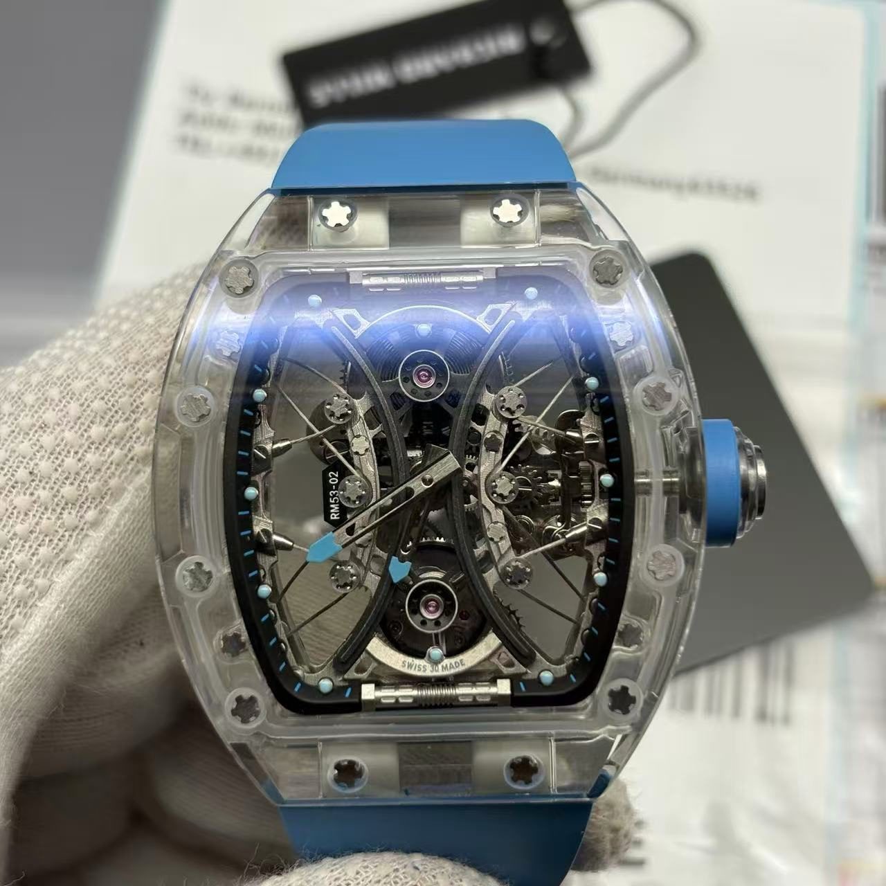 69e6e8a5f77d082116e7796c0ad982ce Richard Mille Swiss Made Clone RM 53-02 Real Sapphire Edition - Image 4