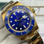 Rolex Submariner Full Gold Blue Dial Swiss Clone Replica - Image 6