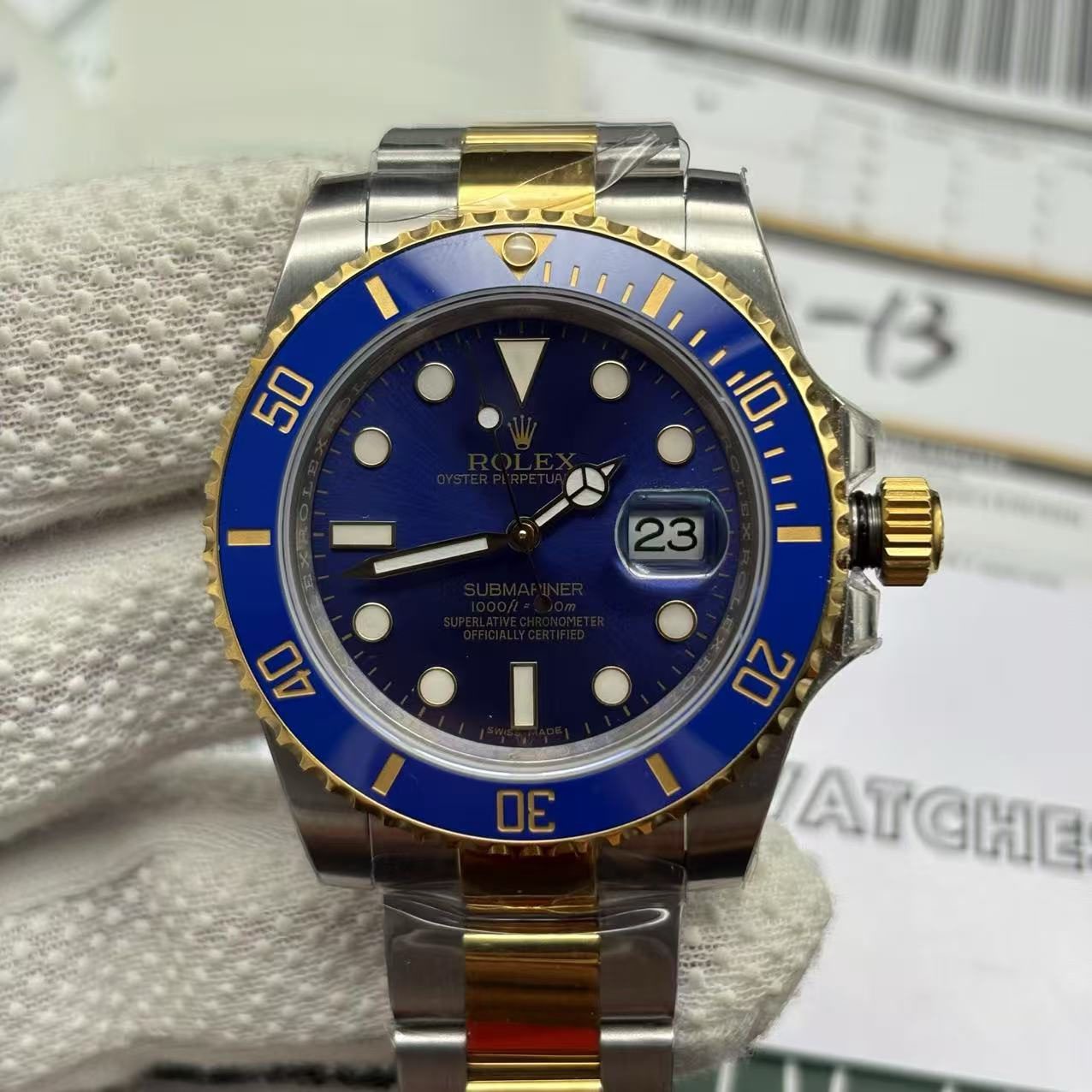 7f446b6b0d89745994bfe7fcb215b779 Replica Clone Rolex Submariner - Two tone Blue Dial - Image 5
