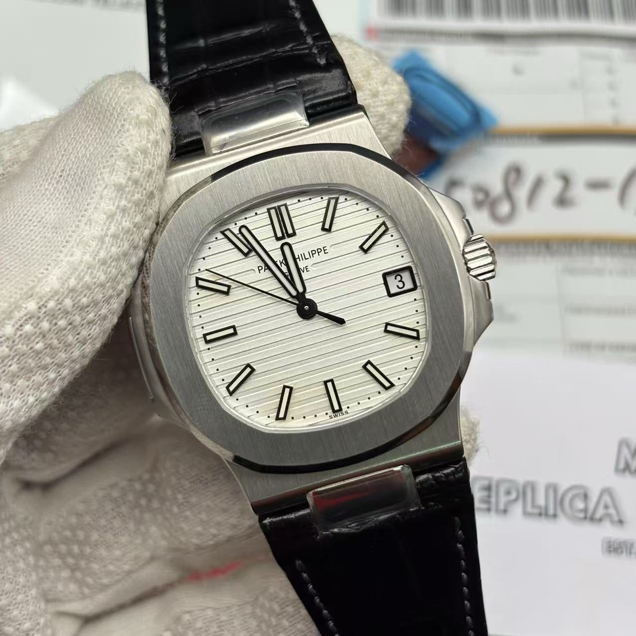 99a95b1abf1c1ebc97ace655af622869 Swiss made Replica Patek Philippe Nautilus White Face