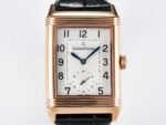 Reverso Classic Duoface Small Seconds RG MGF Best Edition White Textured Dial on Black Leather Strap A854A - Image 2