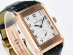 Reverso Classic Duoface Small Seconds RG MGF Best Edition White Textured Dial on Black Leather Strap A854A - Image 5