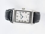 Reverso Classic Duoface Small Seconds SS MGF Best Edition White Guilloché Dial on Black Leather Strap A854A - Image 5