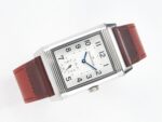 Reverso Classic Duoface Small Seconds SS MGF Best Edition White Guilloché Dial on Red Leather Strap A854A - Image 3