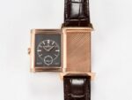 Reverso Tribute Duoface Small Seconds RG MGF Best Edition White Spray Paint Dial on Black Leather Strap A854A - Image 21