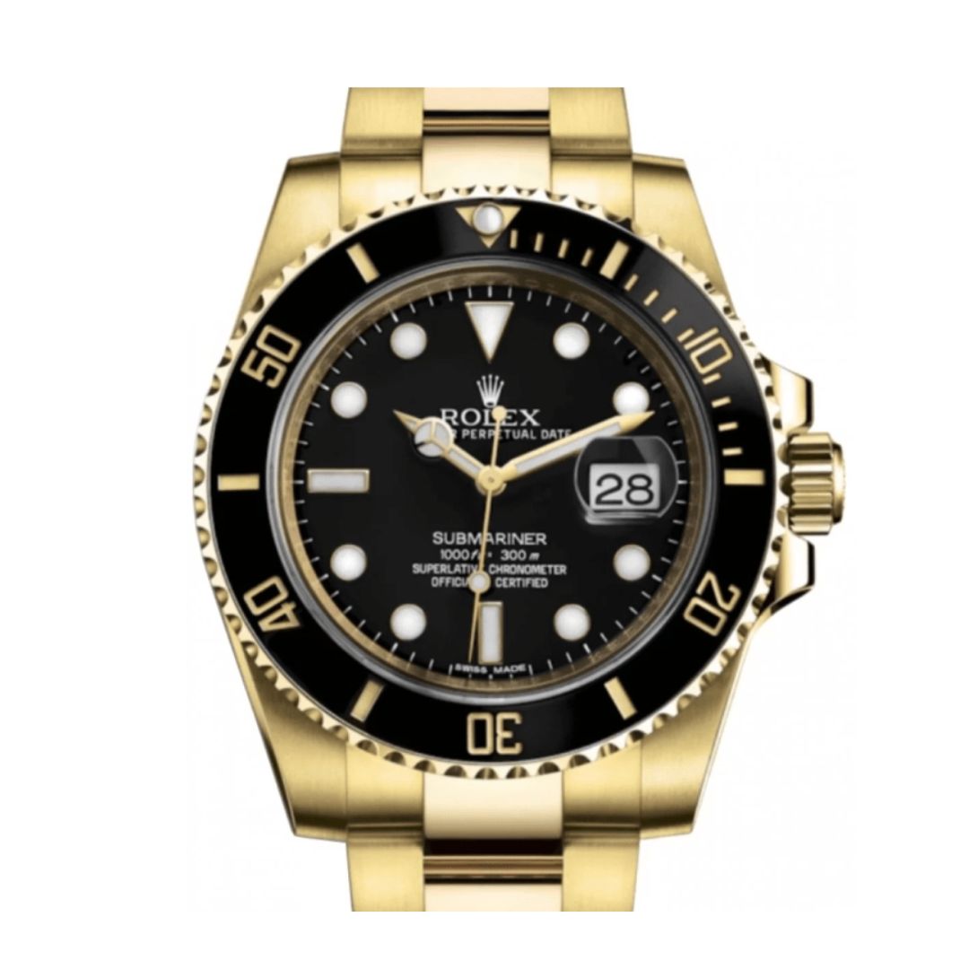 Replica Swiss Clone Rolex Submariner full Gold with Black Dial Replica Swiss Clone Rolex Submariner full Gold with Black Dial