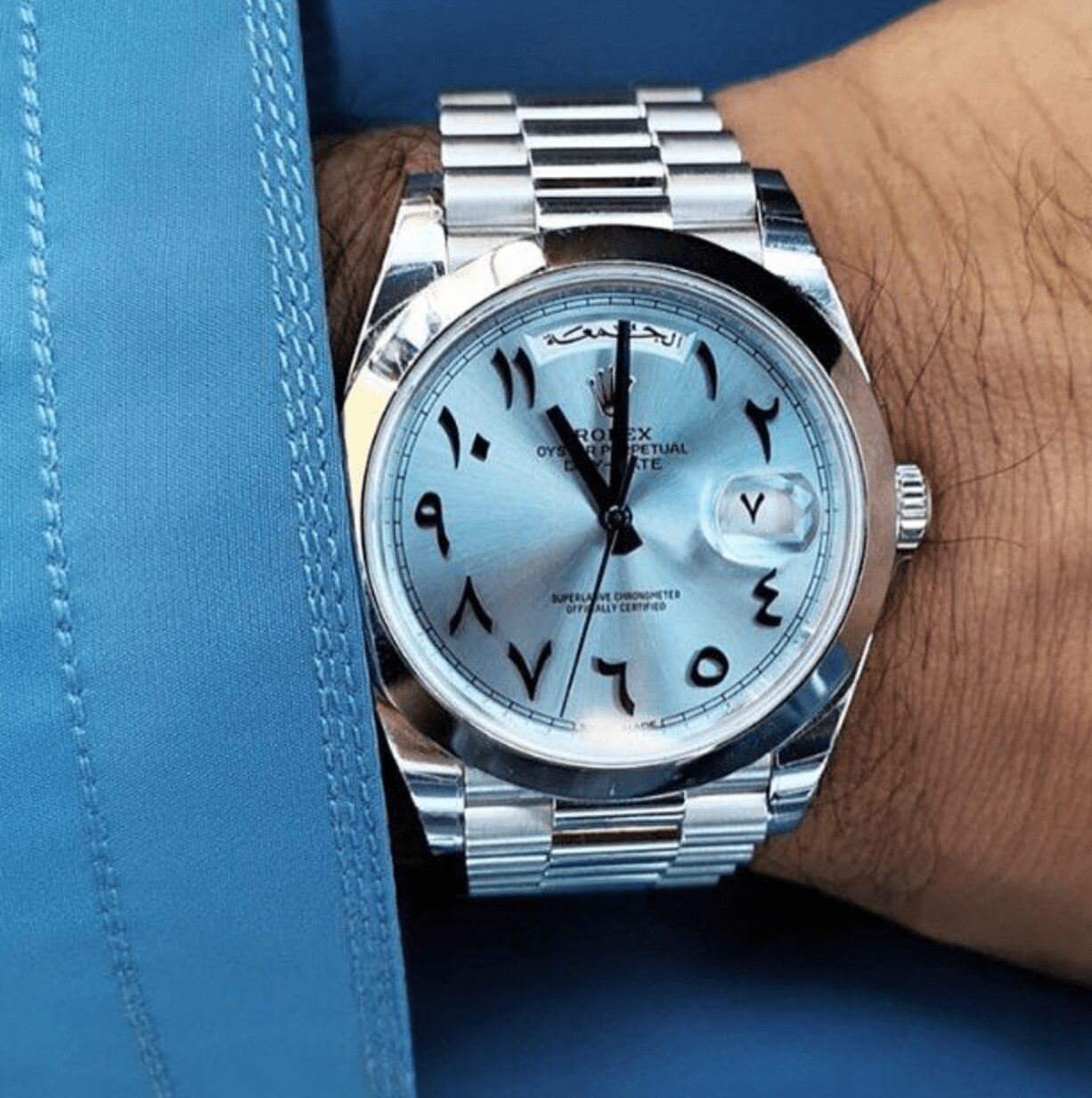 Screenshot2022-09-14at9.23.21AM Replica Rolex Day Date 40mm Ice Blue Arabic Dial Platinum