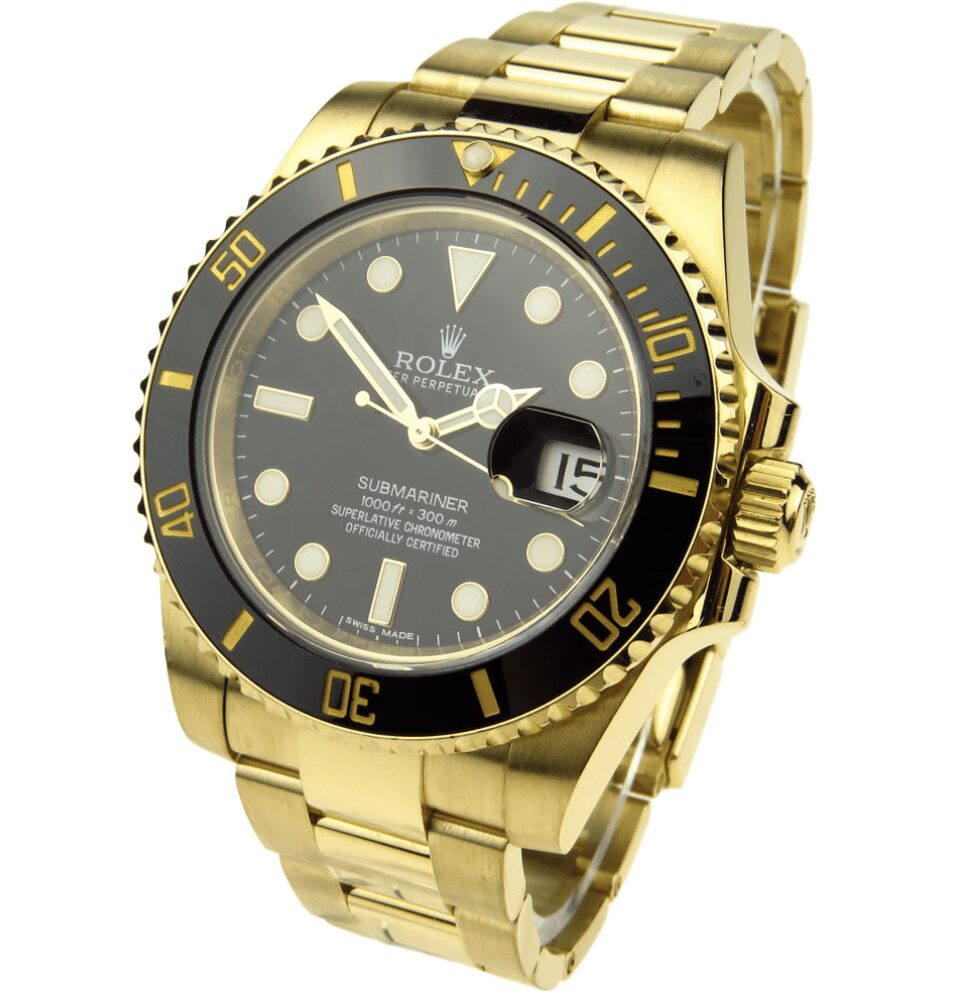 Replica Swiss Clone Rolex Submariner full Gold with Black Dial Replica Swiss Clone Rolex Submariner full Gold with Black Dial