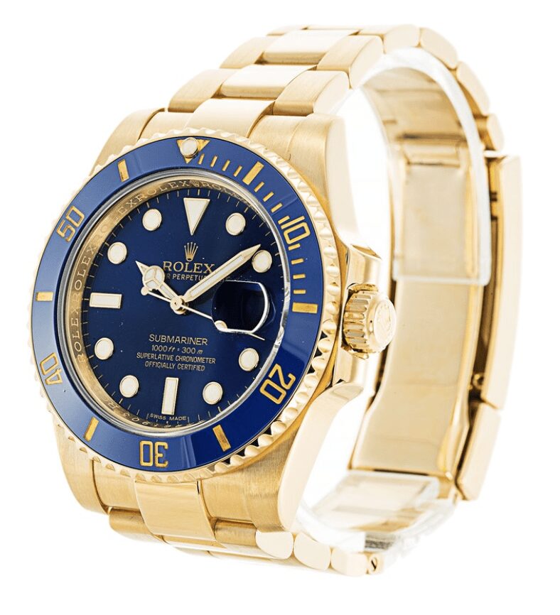 Rolex Submariner Full Gold Blue Dial Swiss Clone Replica Rolex Submariner Full Gold Blue Dial Swiss Clone Replica