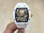 Replica Richard Mille RM 88 Smiley Swiss Automatic Tourbillon White Rubber Strap