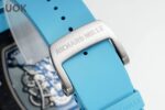 Replica Richard Mille RM 55 Swiss Movement Super Clone Carbon Case Blue Rubber Strap