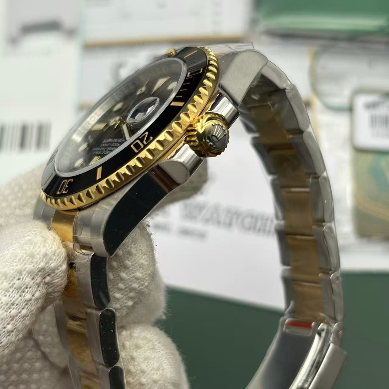 eb4e1fb36c09d69632d9d063b02a5dd7 Rolex Submariner Two Tone Black Dial Super Replica Copy - Image 7