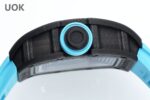 Replica Richard Mille RM 55 Swiss Movement Super Clone Carbon Case Blue Rubber Strap