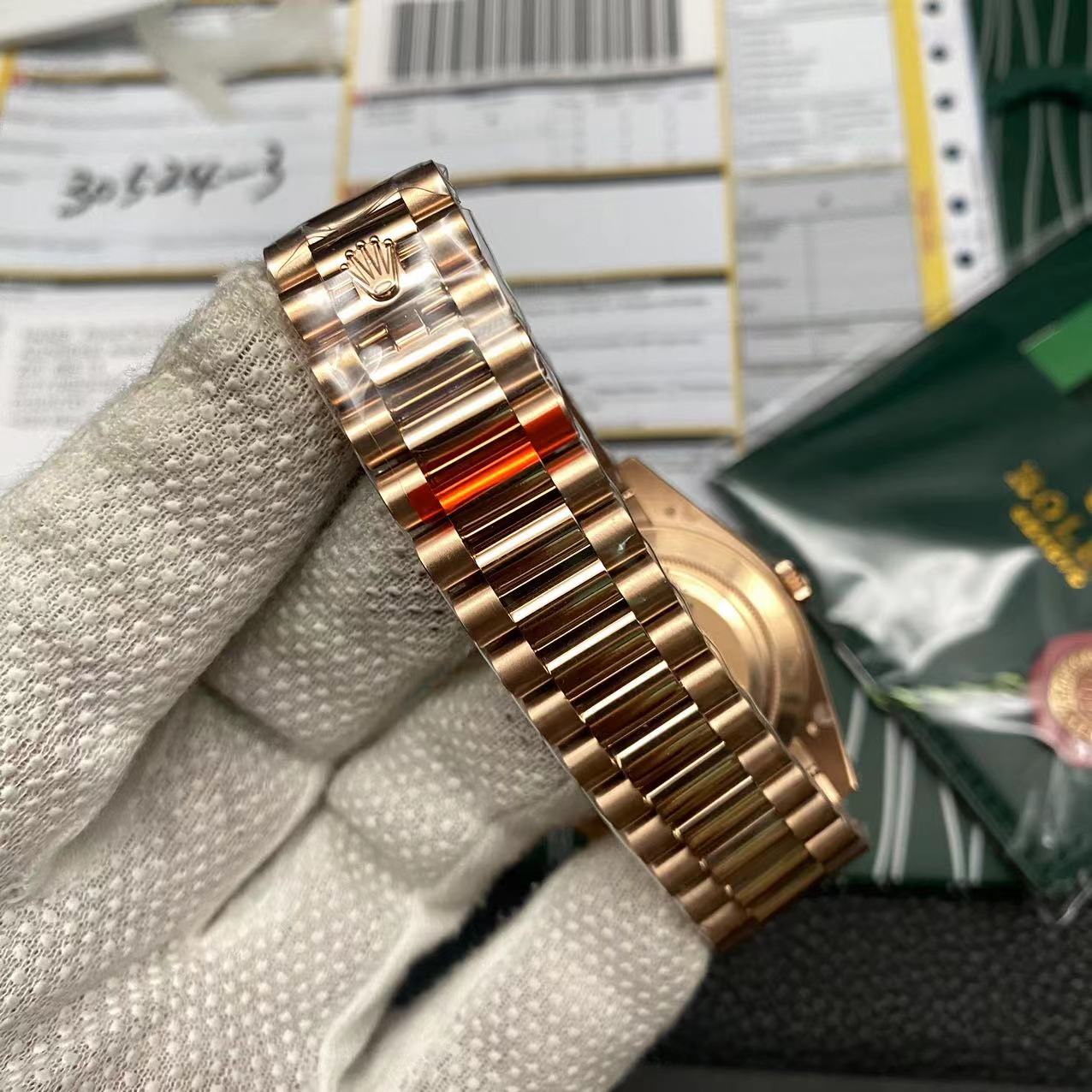 Super clon Replica Day Date Oro rosa Esfera verde Super clon Replica Day Date Oro rosa Esfera verde