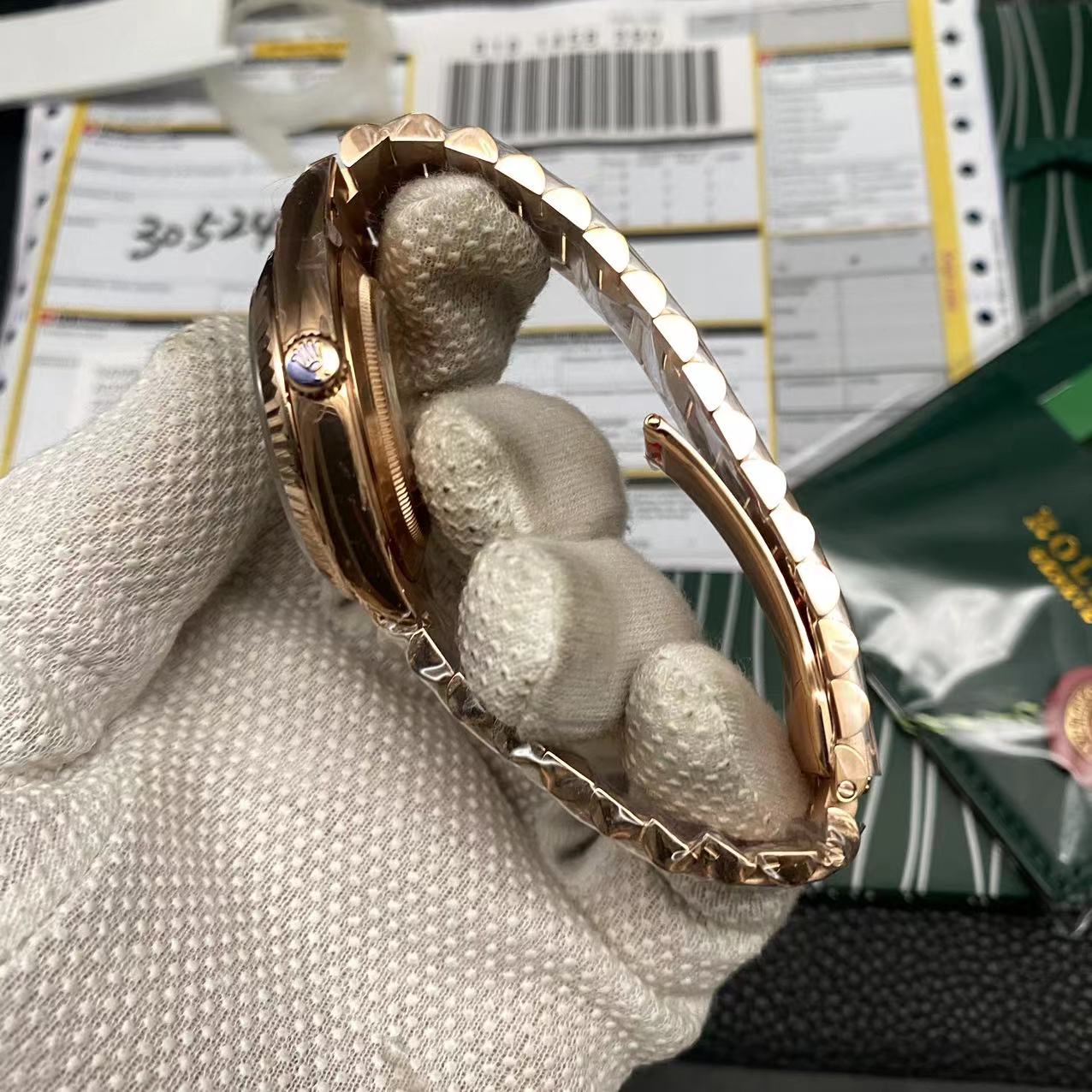 Super clon Replica Day Date Oro rosa Esfera verde Super clon Replica Day Date Oro rosa Esfera verde