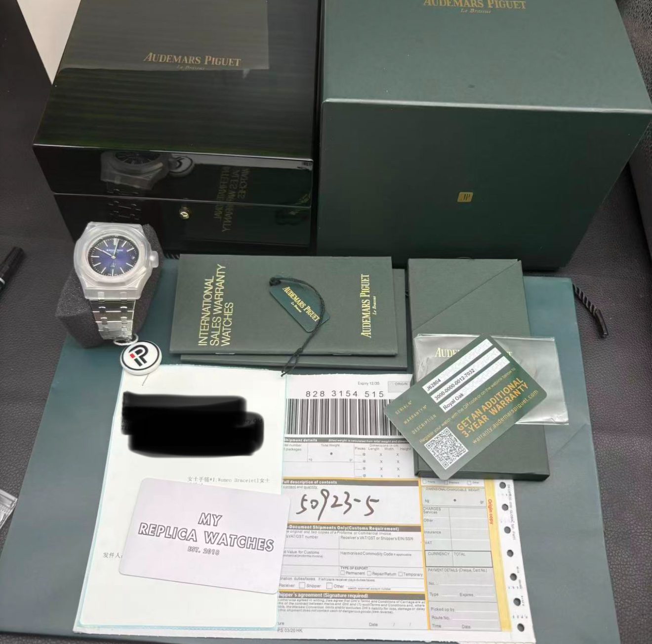 img_2060-2 Replica Audemars Piguet Royal Oak Jumbo Extra-Thin Blue 15202IP.OO.1240IP.01 - Image 2