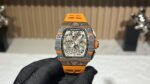 Replica Richard Mille RM 11-03 McLaren Carbon Fiber Skeleton Chronograph Orange Rubber Strap