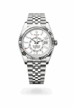 Super Clone Silver Rolex Sky Dweller White Dial