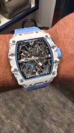 Replica Richard Mille RM 35-03 Rafael Nadal White Carbon Fiber Case Blue Strap