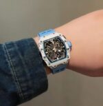 Replica Richard Mille RM 35-03 Rafael Nadal White Carbon Fiber Case Blue Strap