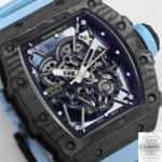 Replica Richard Mille RM35-02 Blue Rubber Strap - Image 2