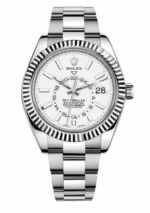 Super Clone Silver Rolex Sky Dweller White Dial oyster