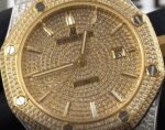 Replica Audemars Piguet Royal Oak Iced Out Yellow Gold - Image 2