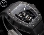 Replica Richard Mille RM 052 Black Carbon Fiber Case Skeleton Skull Dial Men’s Luxury Watch