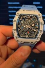 Replica Richard Mille RM 35-03 Rafael Nadal White Carbon Fiber Case Blue Strap