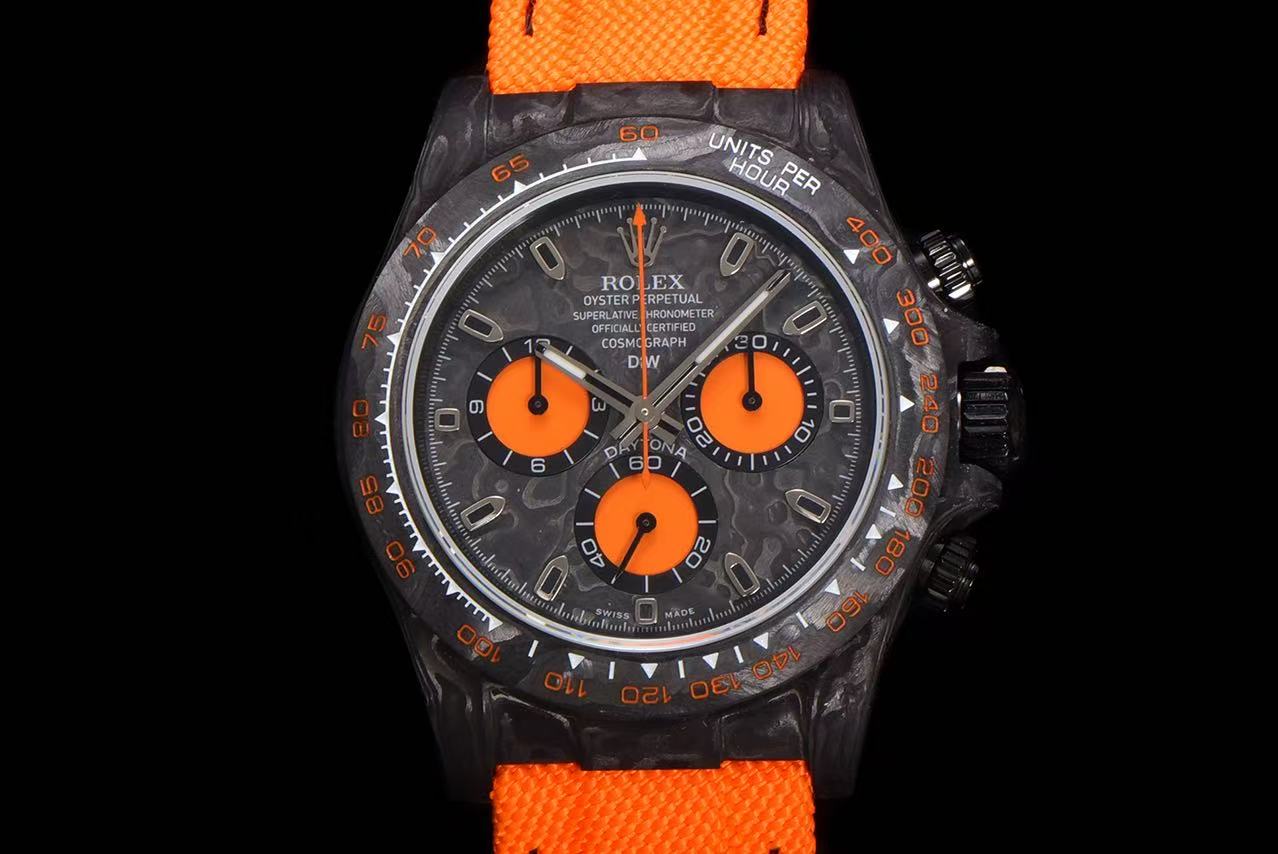 Replica DiW Rolex Cosmograph Daytona All Carbon Orange Edition