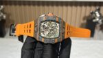 Replica Richard Mille RM 11-03 McLaren Carbon Fiber Skeleton Chronograph Orange Rubber Strap