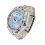 Replica Rolex Day-Date Platinum 228396TBR Ice Blue Baguette Index - Image 2