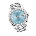 Replica Rolex Day-Date Platinum 228396TBR Ice Blue Baguette Index - Image 3