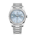 Replica Rolex Day-Date Platinum 228396TBR Ice Blue Baguette Index