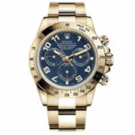 Super Clone Rolex Daytona Gold with Blue Dial 116528 Replica