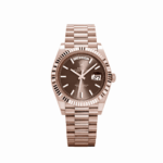 Rolex Super Clone  Day-Date Rose Gold President Strap 40mm