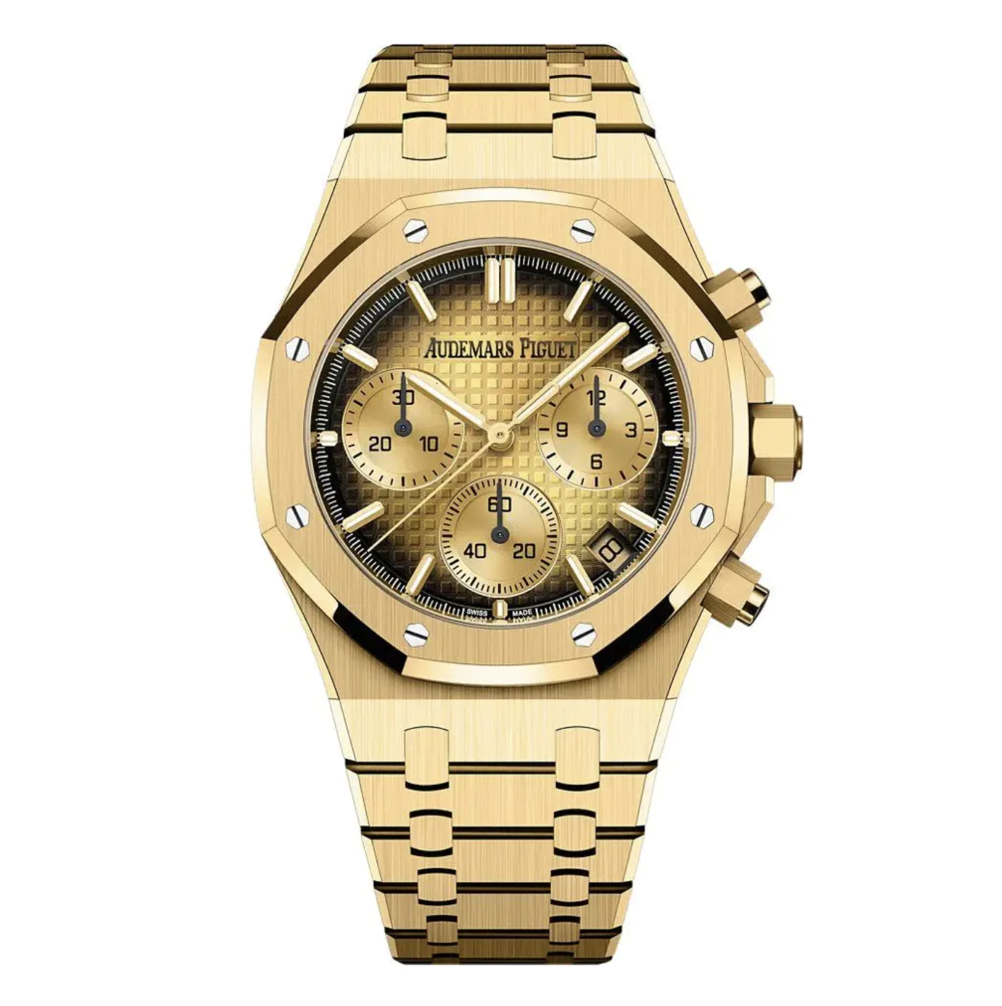 Screenshot 2026-03-16 at 5.14.59 PM Replica Swiss Audemars Piguet Royal Oak Chronograph Yellow Gold & Smoked Champagne Dial 41mm