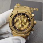 Replica Swiss Audemars Piguet Royal Oak Chronograph Yellow Gold & Smoked Champagne Dial 41mm