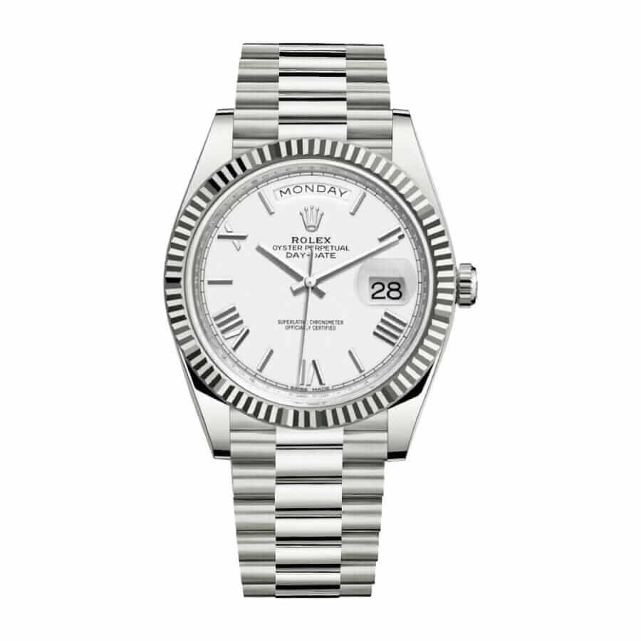rolex-1-1.jpg Replica Rolex Day-Date 40 228239 EW Stainless Steel White Gold Dial Oyster - Image 1