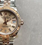 Replica Rolex Datejust 28mm Rose Gold Steel Champagne Dial Jubilee - Image 4