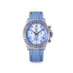 Replica Rolex Daytona DiW White Carbon Baby Blue Crystal Dial Nylon Strap 40mm