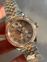 Replica Rolex Datejust 28mm Rose Gold Steel Champagne Dial Jubilee - Image 3